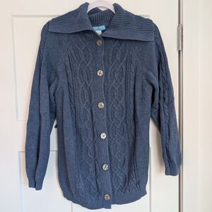 Women's Cable Knit Sweater Size Large - Blue